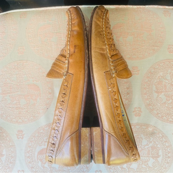 FREEMAN Tan Woven Leather Slip-On Loafers Men SZ 13 - Picture 15 of 16
